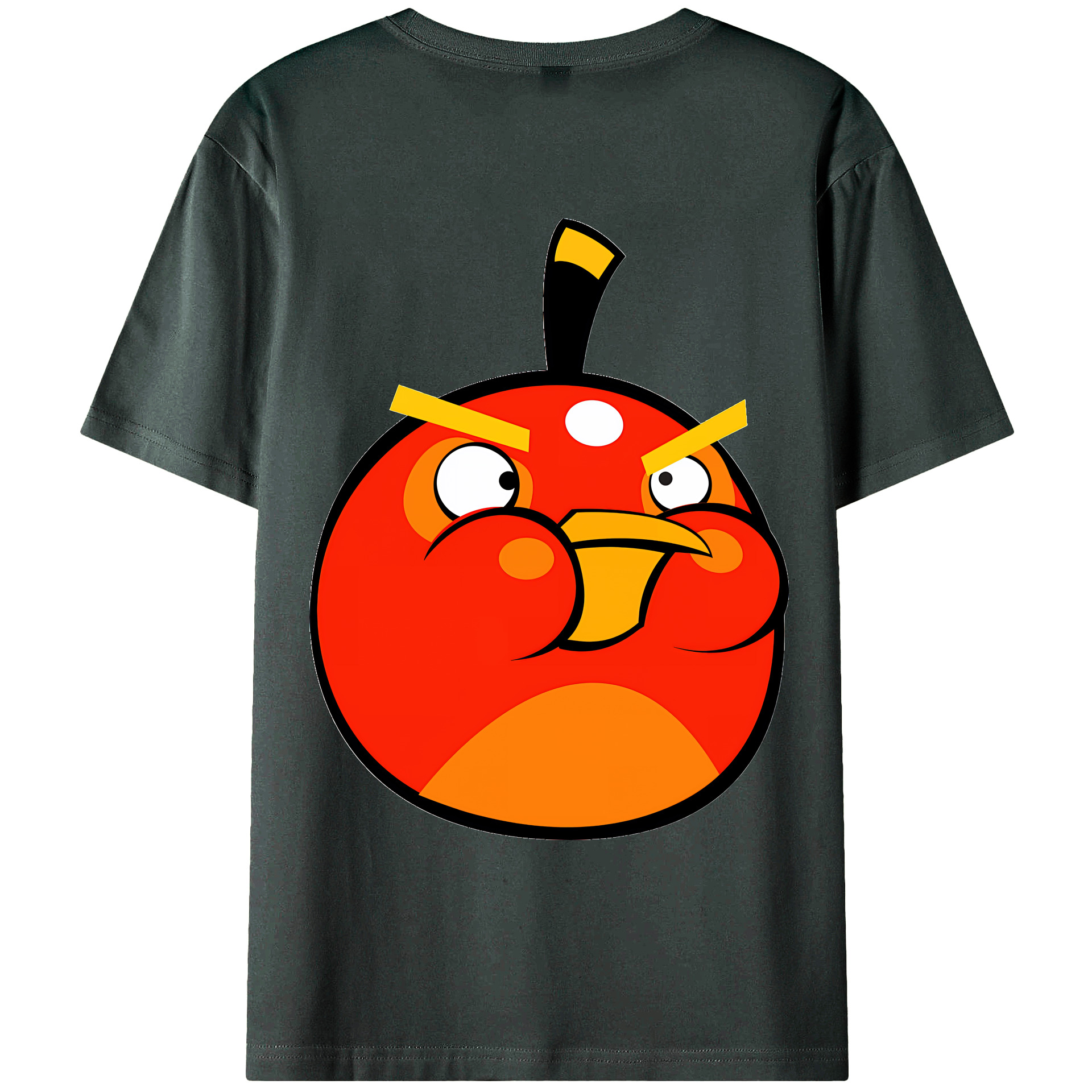 （画像用） Angry Birds アングリーバード 綿100％ メンズ半袖Tシャツ（バックプリント） 通気性